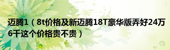 迈腾1（8t价格及新迈腾18T豪华版弄好24万6千这个价格贵不贵）