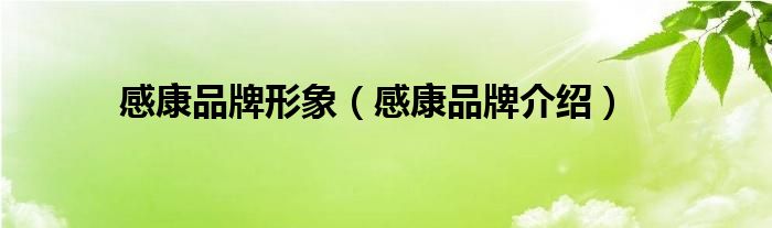 感康品牌形象（感康品牌介绍）